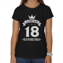 Koszulka damska na 18 urodziny Elitarny klub